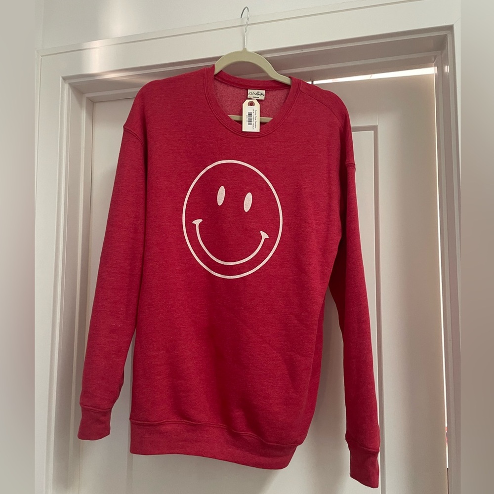 Smiley face super soft sweater
